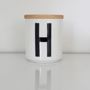 Design Letters Mug "H" Ceramic Modern Scandinavian Scandi Arne Jacobsen Monogram
